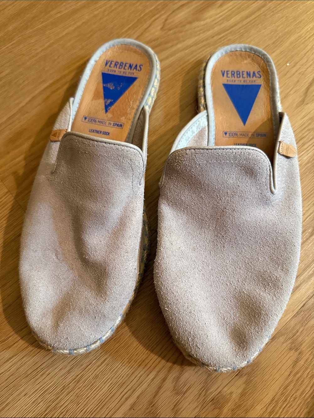 VERBENAS Women’s Slip-On Suede Espadrille — Light Taupe